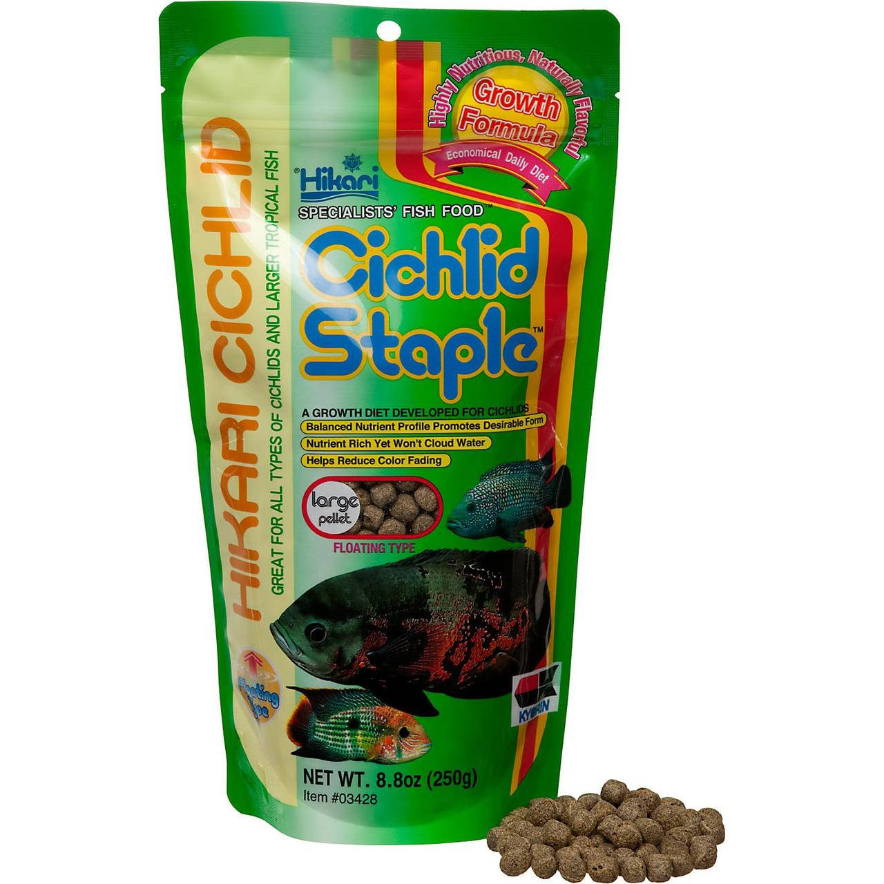 

Недорогой корм для цихлид Hikari Cichlid Staple large, 250 г