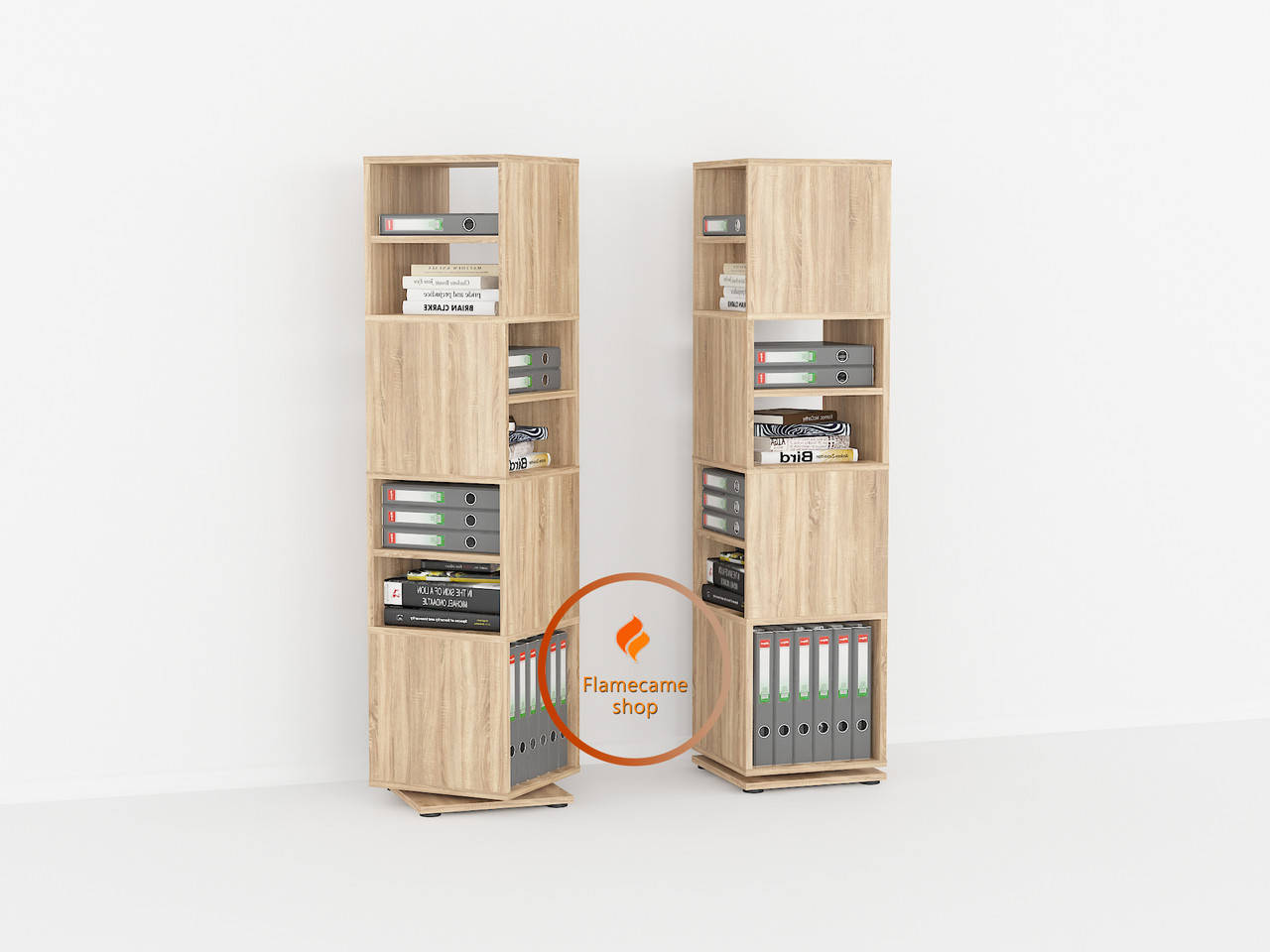 

Полка для книг, стеллаж для дома поворотный ДСП. P0022