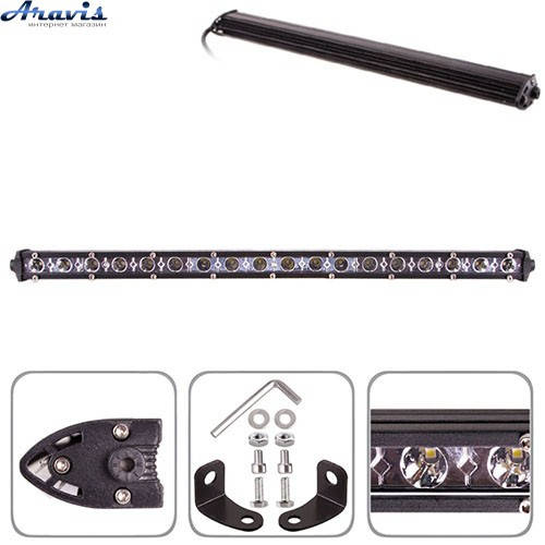 

Светодиодная LED балка люстра на крышу авто WLP-54L18 18Led*3W 500*30*45 54W 6000K дальний, Черный