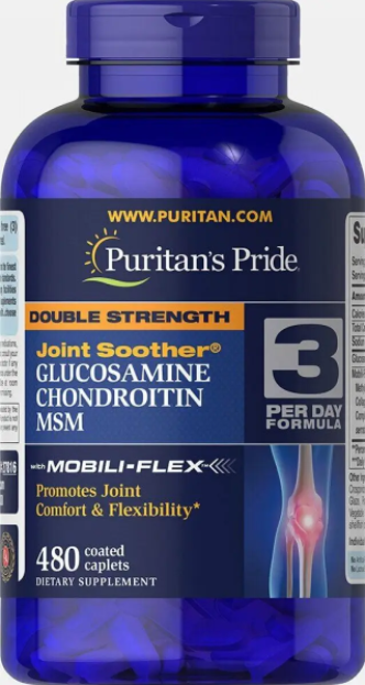 

Глюкозамин хондроитин и МСМ, Double Strength Glucosamine, Chondroitin MSM, Puritan's Pride, 480 капсул