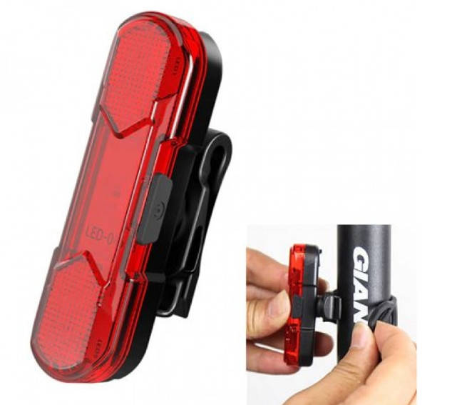 

Задний габарит велофонарь 8821-5COB RED + microUSB + 4 режима