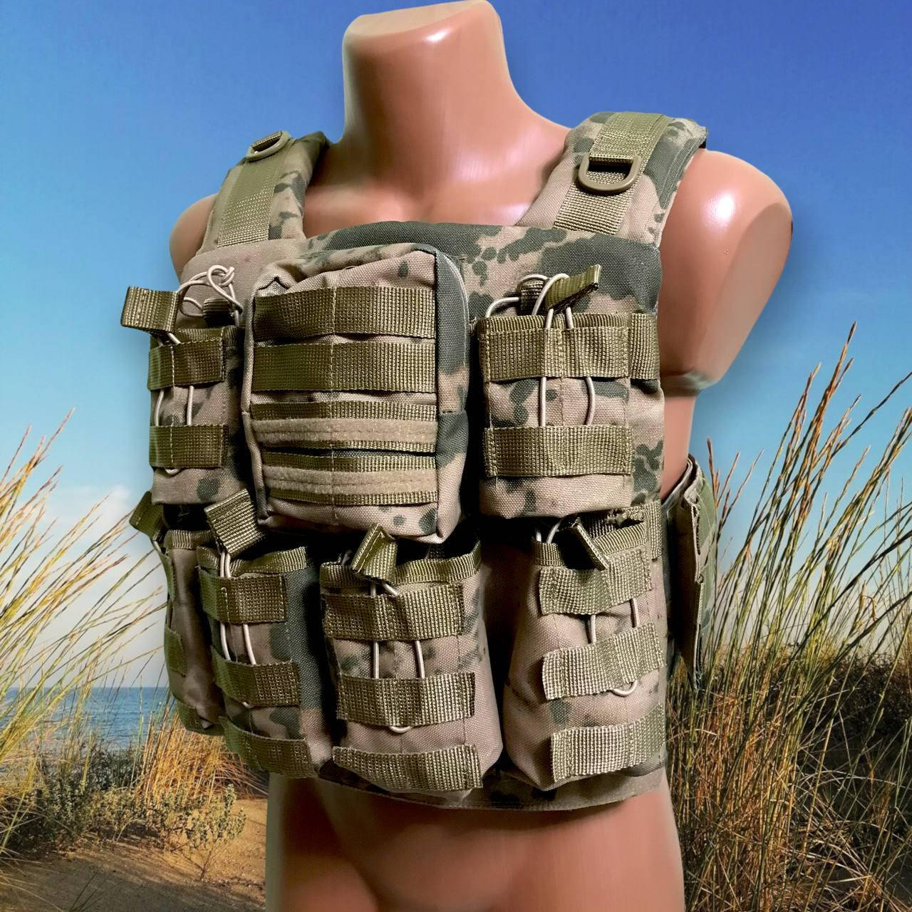 

Плитоноска Бронежилет на 6 магазинов Мультикам Cordura 1000d