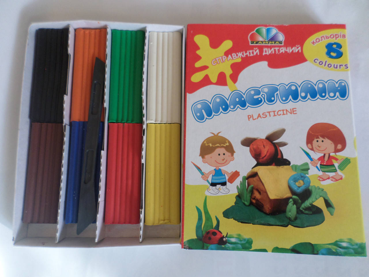 

Пластилин Гамма 8 цветов 160 грамм со стеком детский Серия Увлечения 331009 Гамма