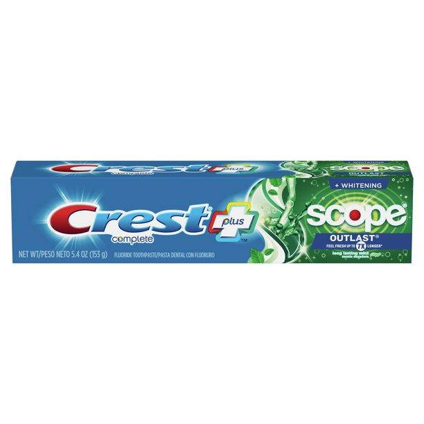 

Відбілююча зубна паста Crest Plus Scope Outlast Complete, (153 г)