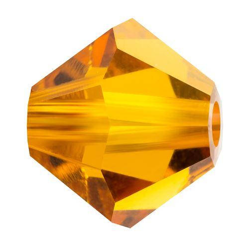 

Хрустальные биконусы Preciosa (Чехия) 4 мм Topaz, Желтый