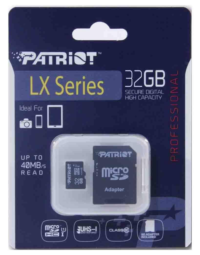 

Карта памяти Patriot LX Series microSDHC 32GB Class10 (PSF32GMCSDHC10)