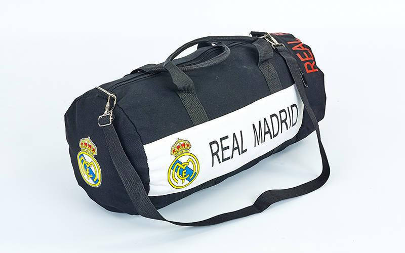 

Сумка для тренировок с символикой футбольного клуба REAL MADRID GA-5633-4 (р-р 53х25см,черный-белый)