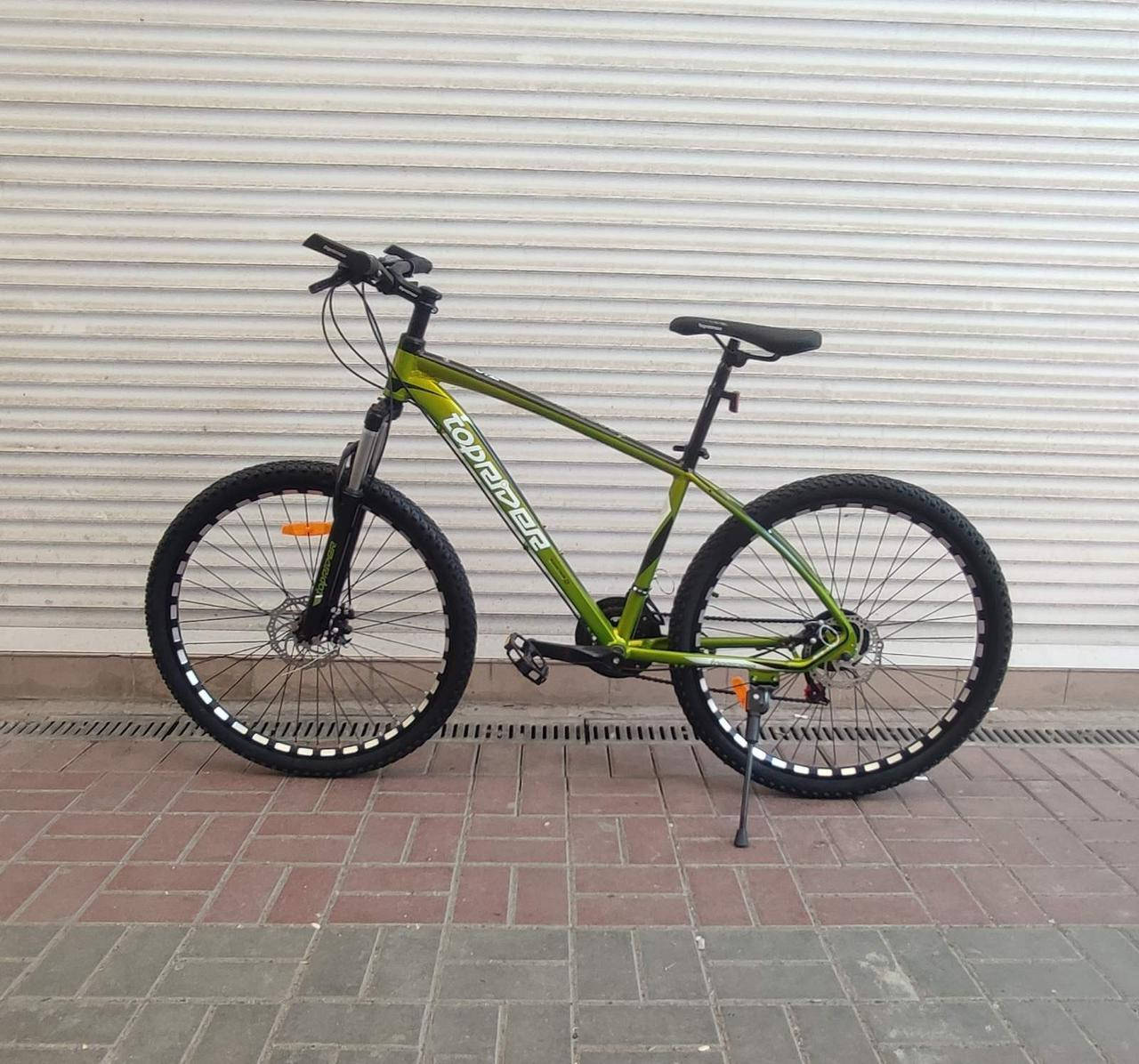 

На пром подшипниках , велосипед спортивный TopRider 777 колеса 27.5" , алюминиевая рама 17" . Цвет Хакки, Хаки