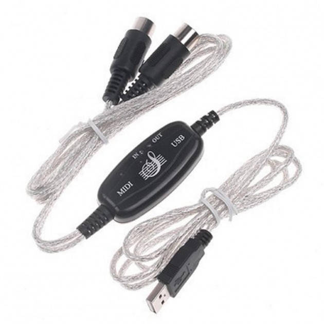 

Кабель USB MIDI интерфейс конвертер адаптер к ПК, Черный