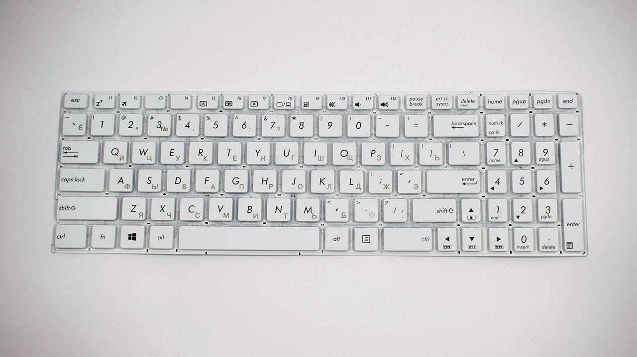 

Клавиатура для ноутбука Asus X556 X556UQ, матовая (0KNB0-610QRU00), Белый