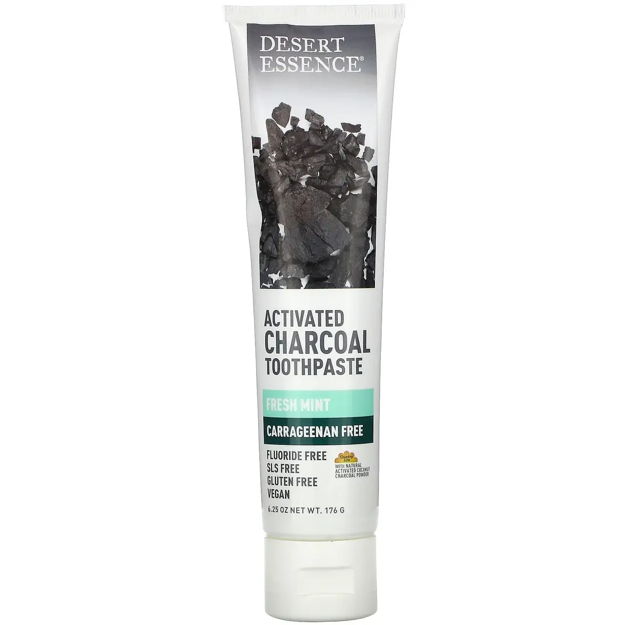 

Desert Essence, Зубная паста с активированным углем, свежая мята, 176 г (6,25 унции)