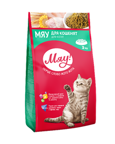 

Сухой корм Мяу для котят, 300 г.