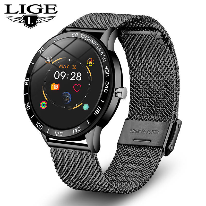 

Мужские умные смарт часы Smart Watch Lige HS-B26 Черные. Фитнес браслет трекер