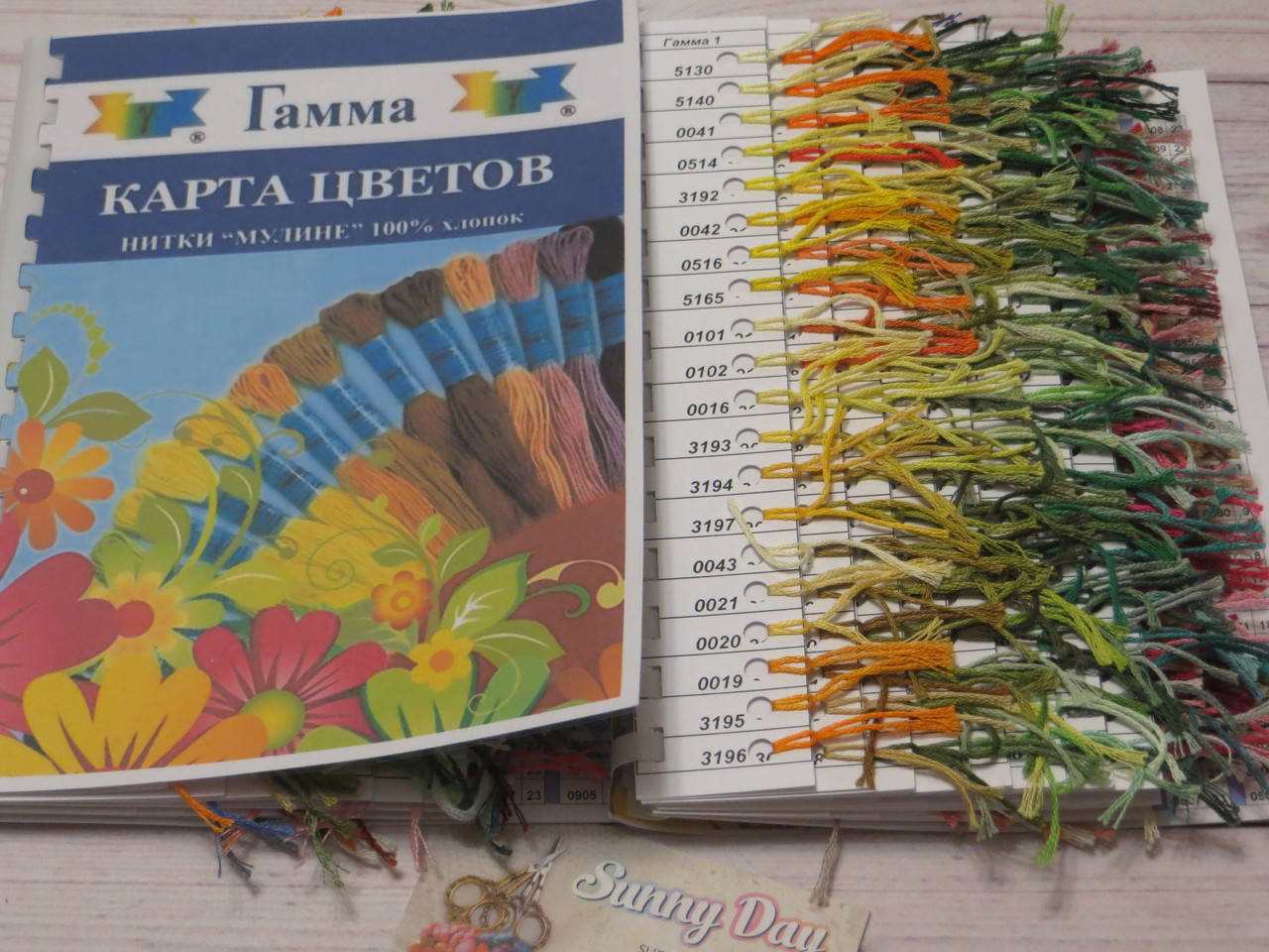 

Карта цветов мулине Гамма