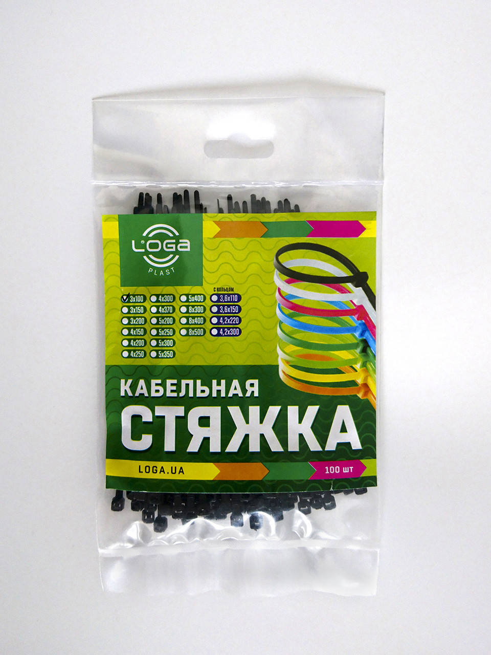 

Пластиковые хомуты 3x100 100шт, Черный