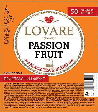 

LOVARE"Пристрасний фрукт" 50пак*2г 9шт/ящ