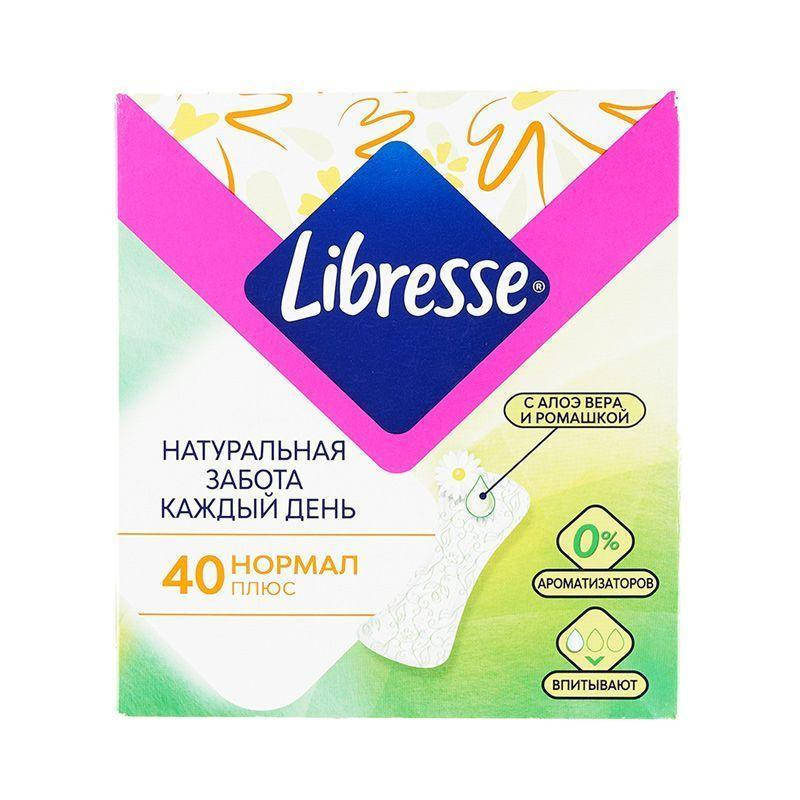 

Гигиенические ежедневные прокладки Libresse Natural Care Pantyliners Normal+ 40 шт.