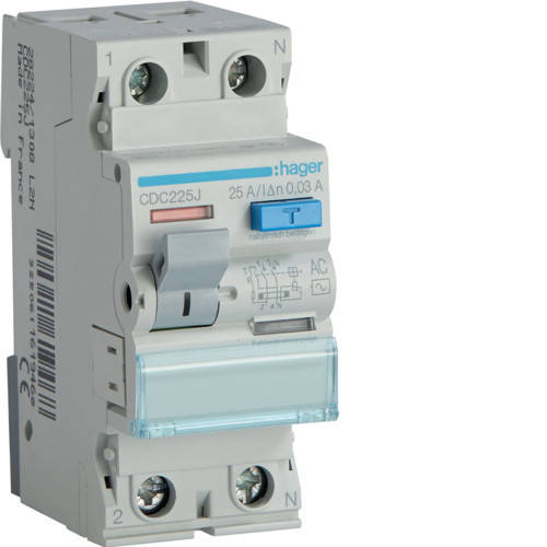 

УЗО (ПЗВ) Hager CDC225J (2P 25A / 30mA Тип AC) (CD226J)