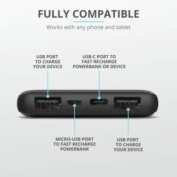 

Дополнительный аккумулятор TRUST Primo Black 10000mAh