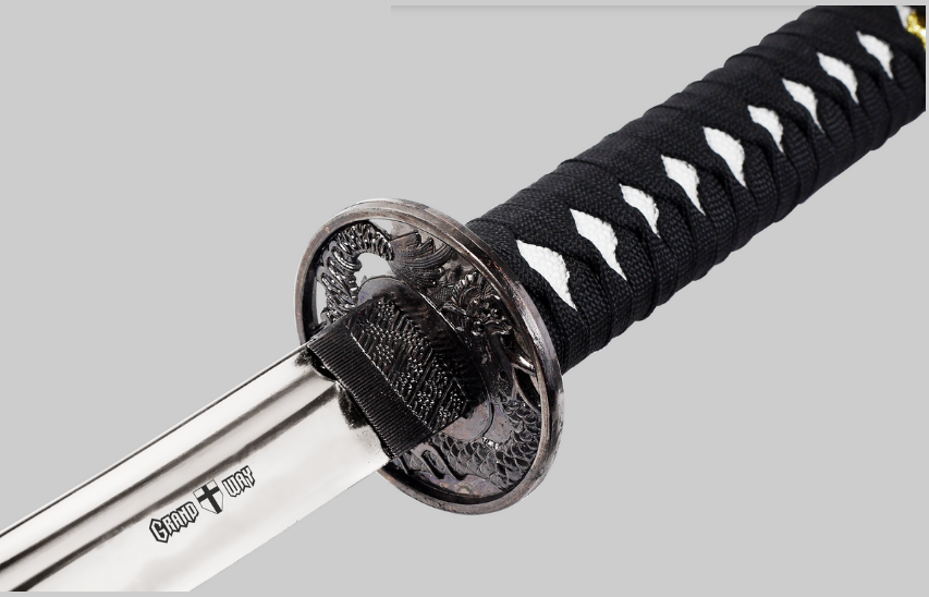 

Японская катана самурай + подставка деревяная, самурайская Katana меч, деревянные ножны, сабля (дайто)