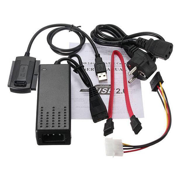 

Кабель адаптер (контроллер) USB 2.0 to SATA / IDE (поддержка 2.5" и 3.5") с БП новый
