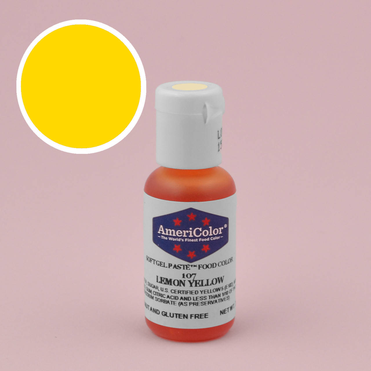 

Гелевая краска AmeriColor Желтый Лимон/Lemon Yellow 21 гр