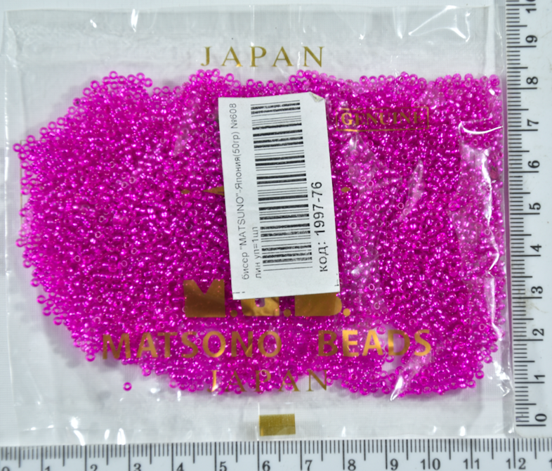 

Бисер №11/0 "MATSUNO"-Япония(50гр) №608 малин уп=1шт