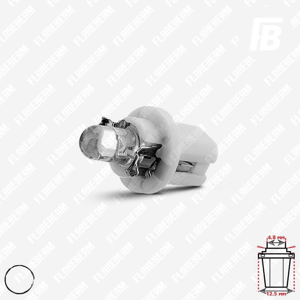 

Лампа LED цоколь B8.5d (BX8,5d, BAX8,5d), с линзой, 12 В, DIP 5 мм*01 (белый)