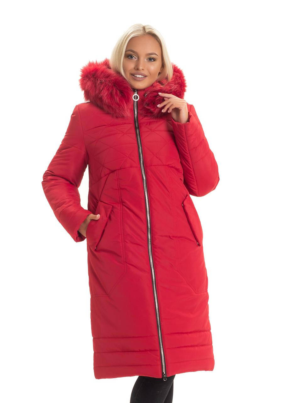 

Модный красный пуховик для женщин