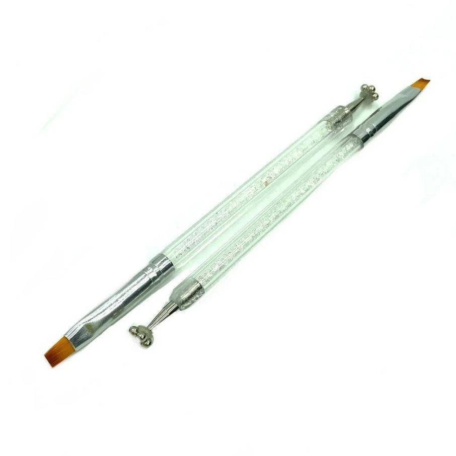 

Кисть двухсторонняя ( кисть для геля и магнит-"цветок")