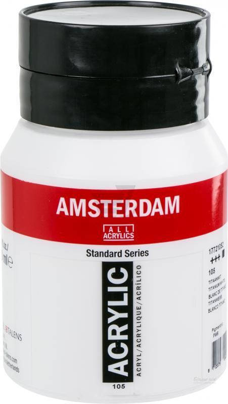 

Краска акриловая AMSTERDAM, (105) Белила титановые, 500 мл, Royal Talens