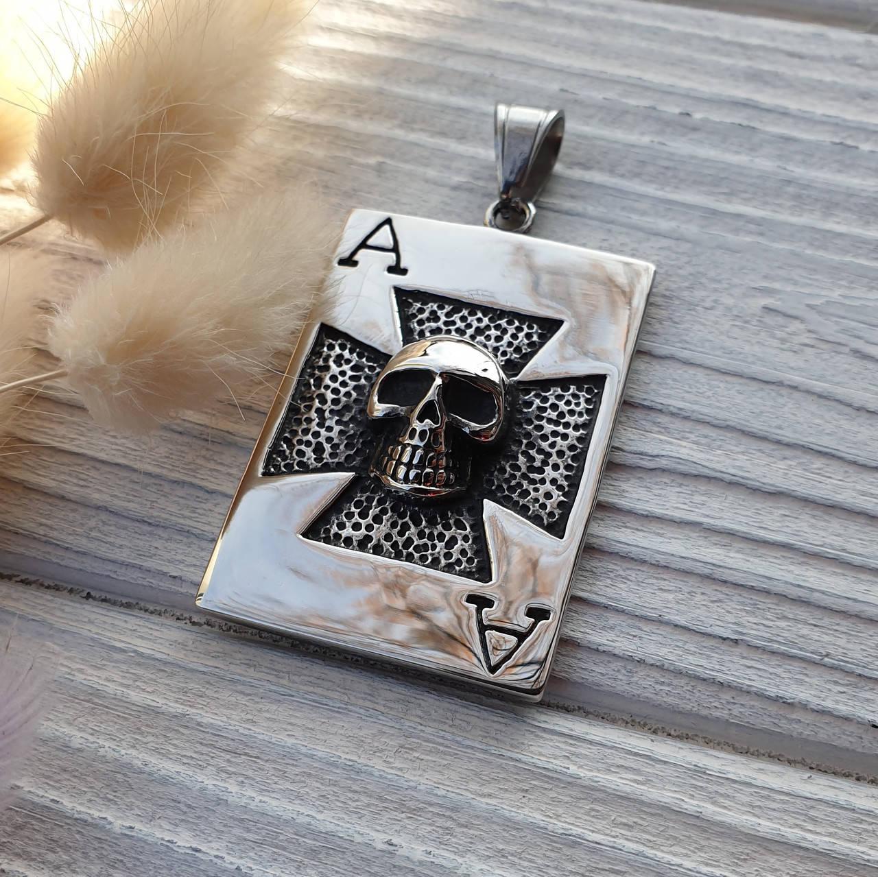 

Массивный кулон "Карта туз с черепом" из нержавеющей стали Xuping, ювелирная бижутерия Stainless Steel Jewelry