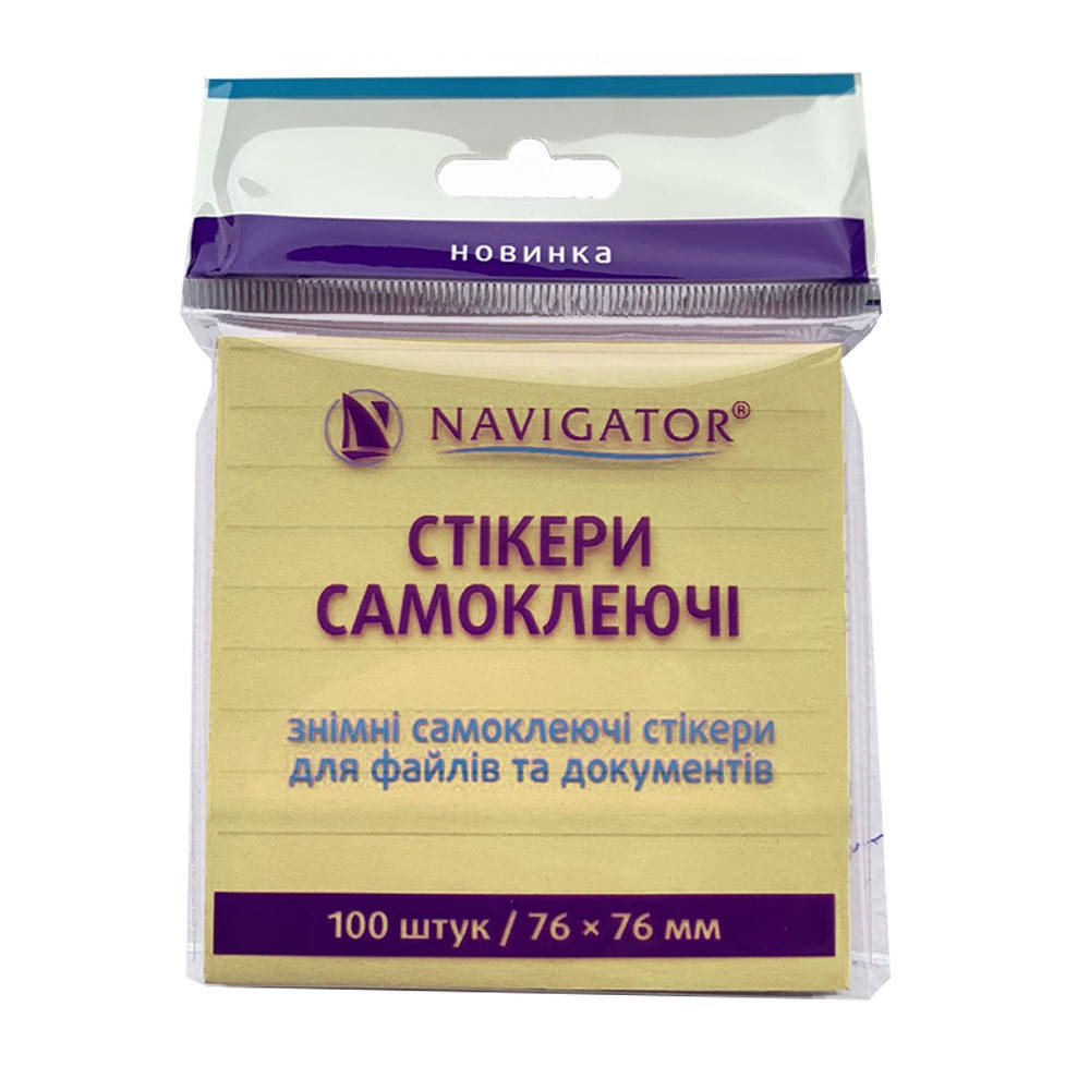 

Стікер 76х76мм 100 шт, жовтий пастельний 75 г/м2, Желтый