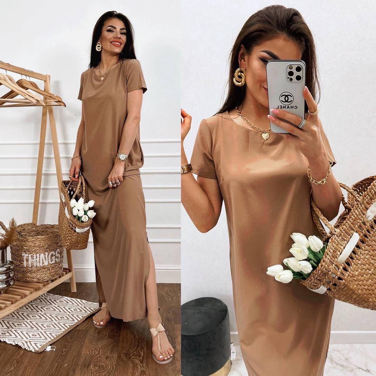 

Женское летнее длинное платье Мод.265. 14.85 сарафан Синий, 46/48