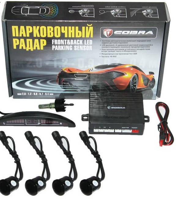 

Парктроник Cobra LP-10140/LED/4 датчика D=22mm/коннектор/black, Черный