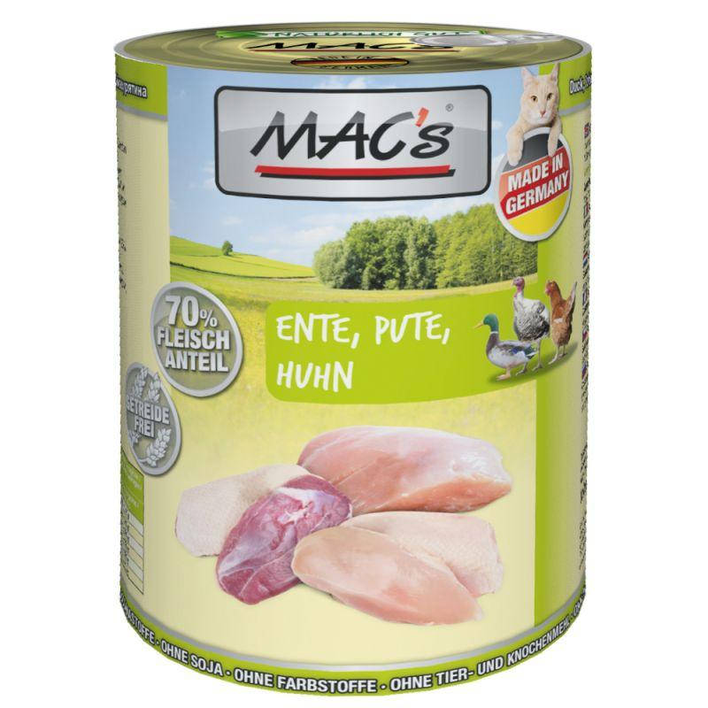 

Консервы для котов Mac`s Ente,Pute,Huhn Утка,Индейка и Курица