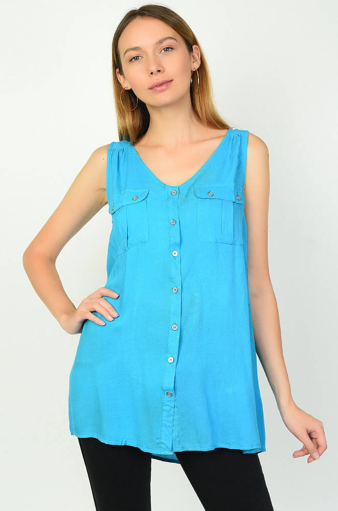 

Блузка женская голубая Уценка AAA 135821M, Голубой