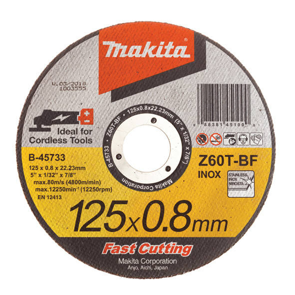 

Отрезной диск по нержавейке плоский Makita 125 мм (B-45733)