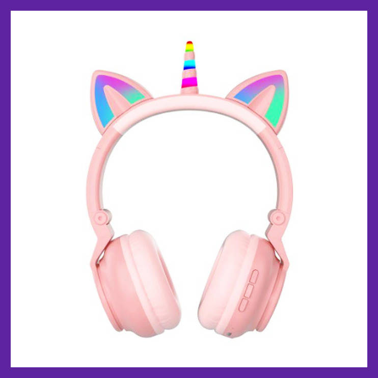 

Наушники Кошачьи ушки единорог беспроводные с мульти RGB - MP3 плеер 27STN BLUETOOTH WHITE MNG, Белый