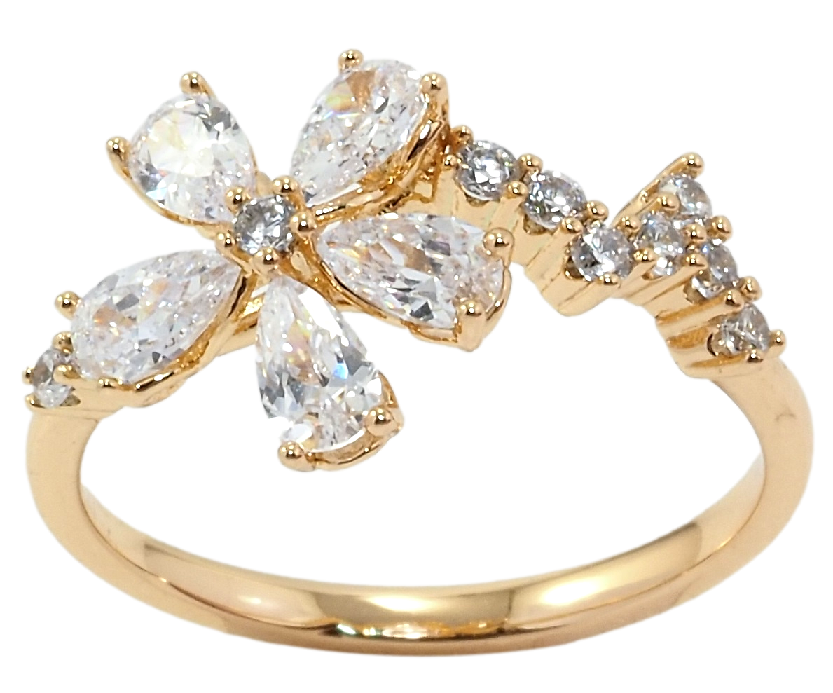 

Кольцо Xuping Позолота 18K "Кристальный цветок" р.18.5,19.5
