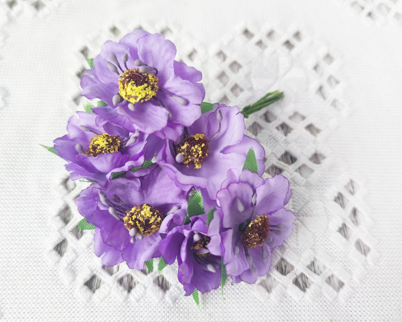 

Анемоны мини тканевые сиреневые Ø 45-50 мм. 6 шт, Голубой