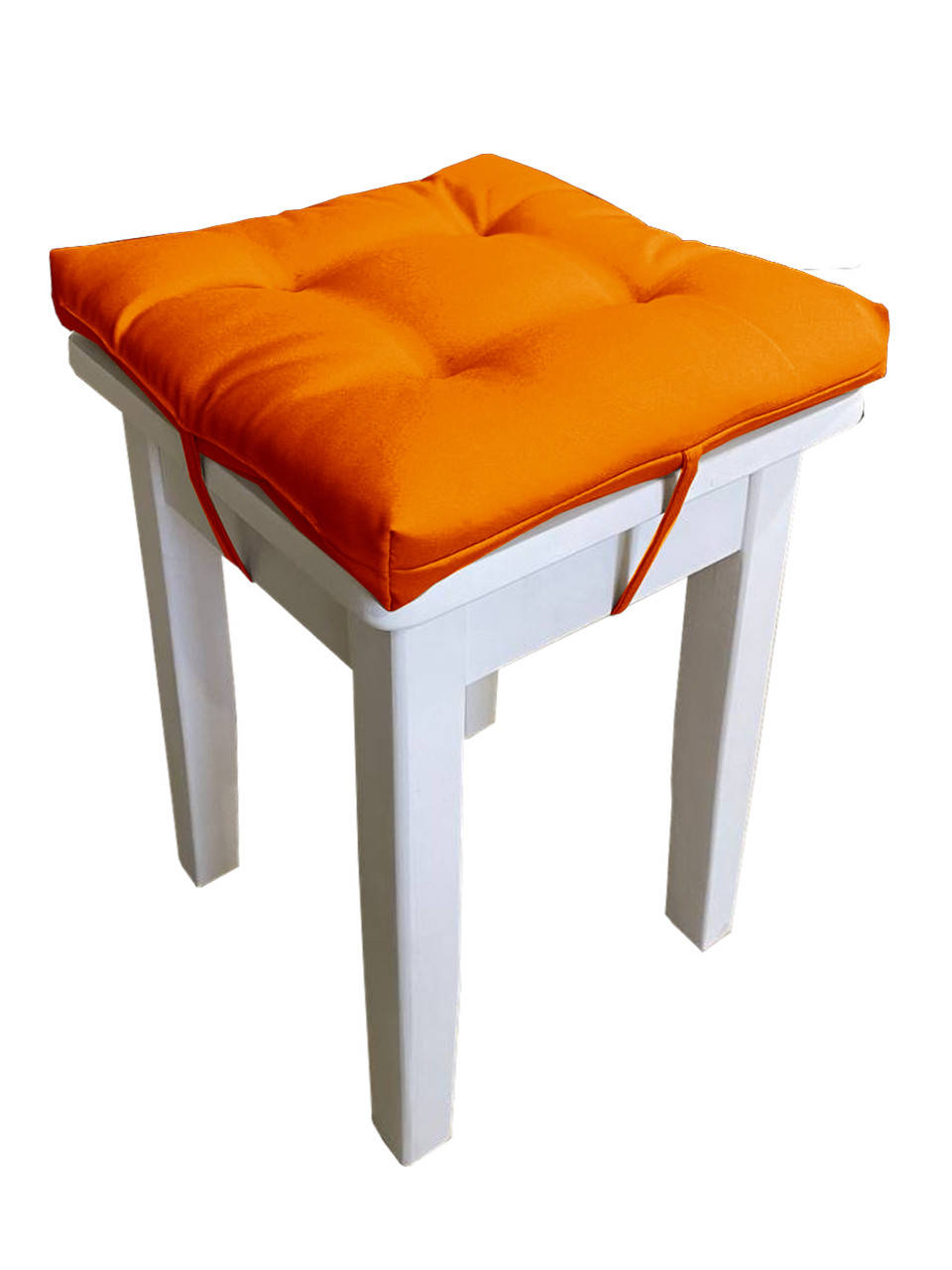 

Подушка на стул табурет Color 35x35x5 см с завязками Оранжевый серый