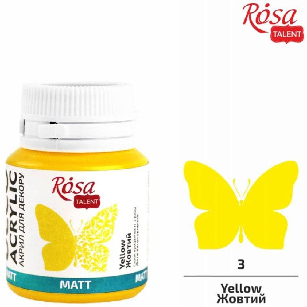 

Акрилова фарба "Rosa Talent", №3 Жовта, 20 мл