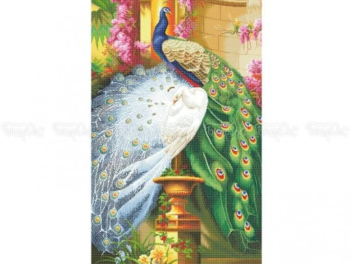 

Схема для вышивки бисером ЧВ-9010 (10). ПАВЛИНЫ