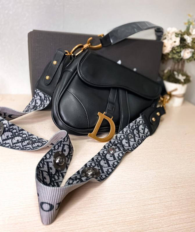 

Сумка женская Christian Dior черная Диор седло LUX качество, Черный