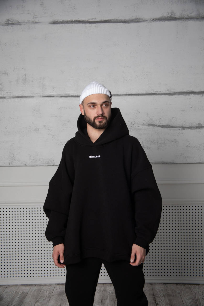 

Худи мужской теплый "Bowl" зимняя \ весенняя \ осенняя кофта Oversize, Черный