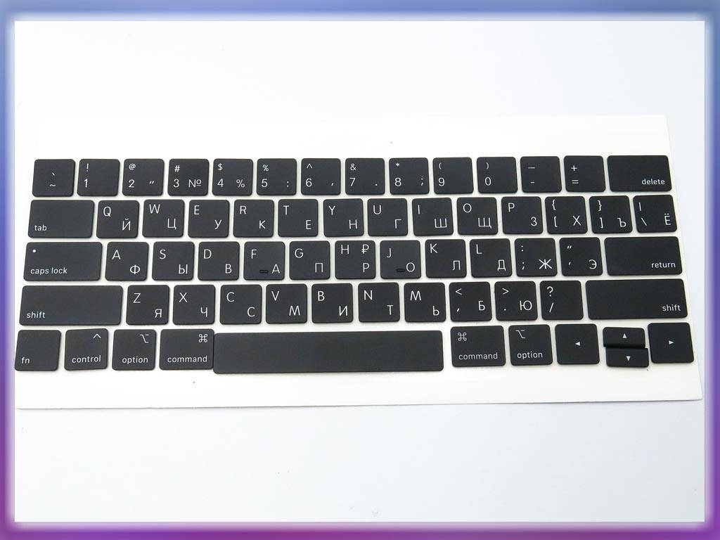 

Клавиши клавиатуры APPLE A1989 A1990 A2159 Macbook Pro (2018, 2019) (RU BLACK, Small Enter). Комплект кнопок., Черный
