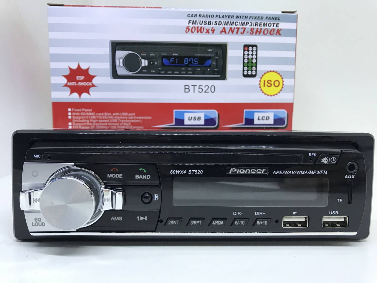 

АВТОМАГНИТОЛА PIONEER BT520 BLUETOOTH+2XUSB+SD+AUX 4X60W