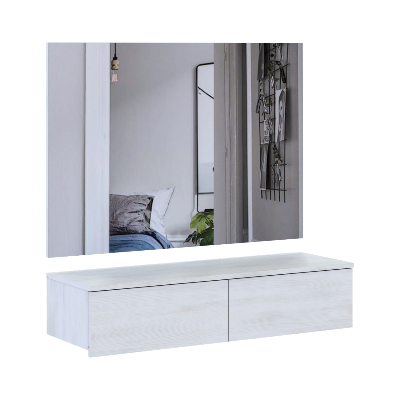Комплект меблів Doros Левія + дзеркало Біле дерево 100х32х100 (42005240) 3