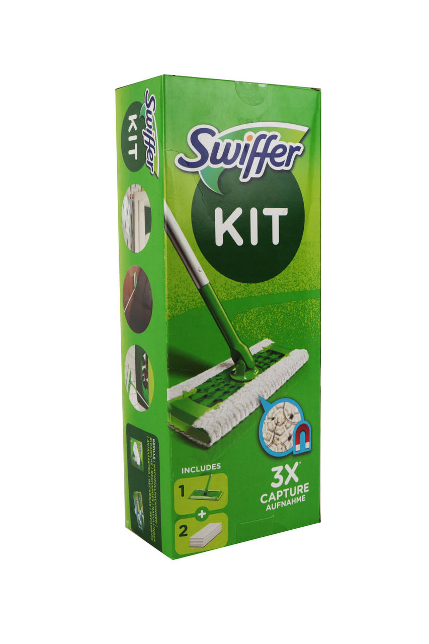 

Швабра Swiffer Kit + 2 шт сухих салфетки-магнит Swiffer зеленый-белый LI-112694